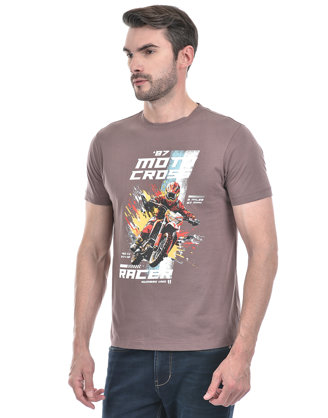 Numero Uno Men's Half Sleeve Regular Fit Red Round Neck T-Shirt